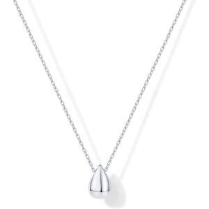 14K Gold Plated Dainty Pear Pendant White Gold Necklace for Women Tear Pendant